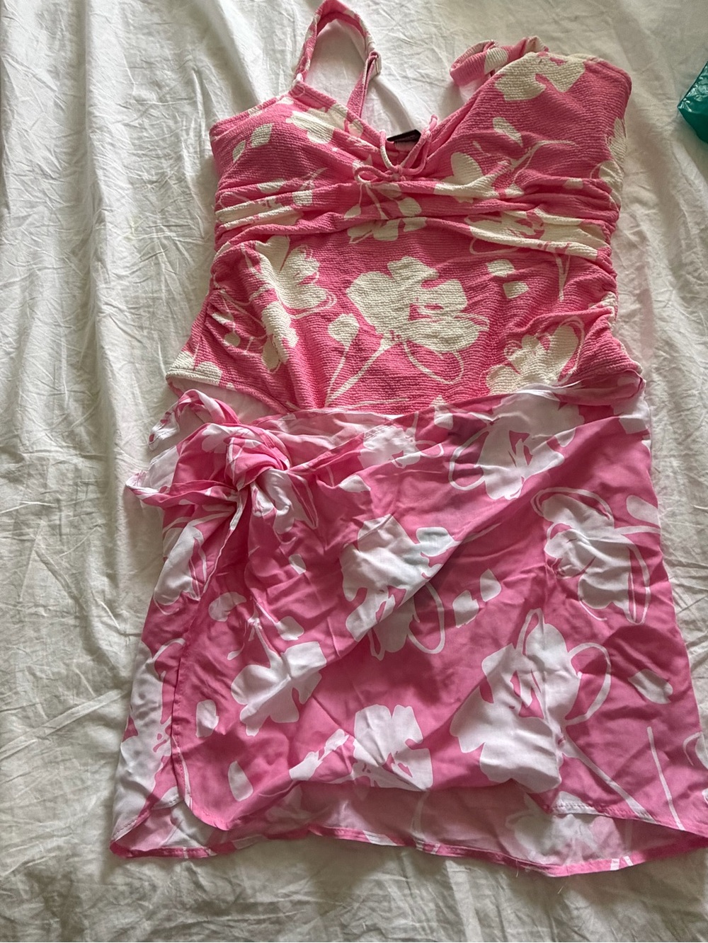 Catalina Pink and White Floral Swimwear - Picture 9 of 10